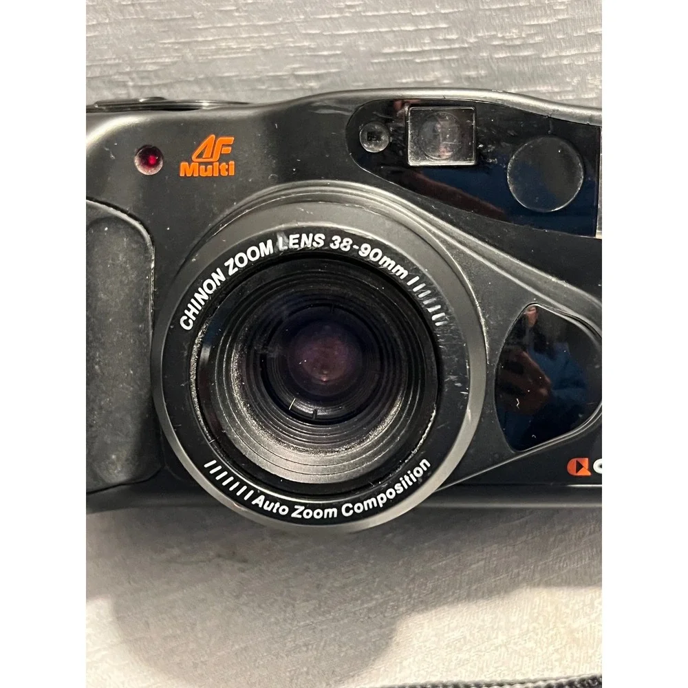 Chinon Auto 6001 35mm Film Camera AF Multi 38-90mm Zoom Lens Vintage Black